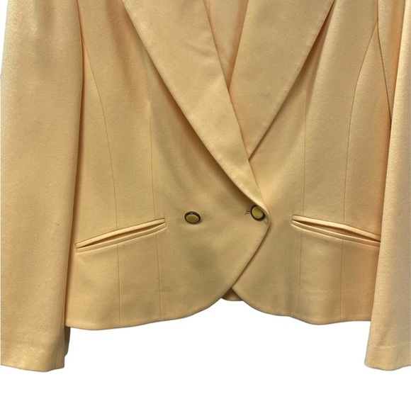 Pendleton Vintage Spring Style 80’s Style Soft Yellow Wool Blazer Size 14 - Picture 2 of 4